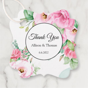 Etiquetas Para Lembrancinhas Presente Tag Rosa Floral Obrigado