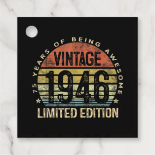 Etiquetas Para Lembrancinhas Presentes De 75 Anos Vintage 1946 Aniversário