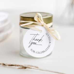 Etiquetas Para Lembrancinhas Preto e Branco Minimalistas Obrigado Marcas Favorá