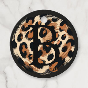 Etiquetas Para Lembrancinhas Preto Marrom Creme Pintado Leopardo Estampa de Ani