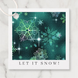 Etiquetas Para Lembrancinhas Prettiest Snowflakes Green ID846