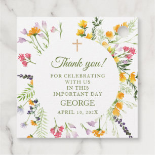 Etiquetas Para Lembrancinhas Primeira Comunhão, Baptism Floral Favor Tags