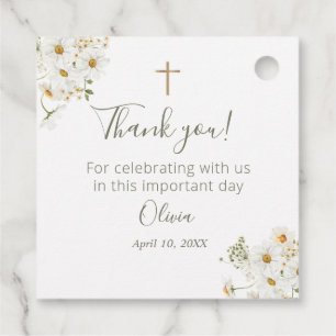 Etiquetas Para Lembrancinhas Primeira Comunhão, Baptism Floral Favor Tags