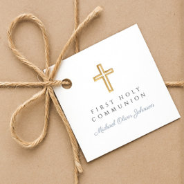 Etiquetas Para Lembrancinhas Primeira Comunhão Elegante Blue Cross Boy