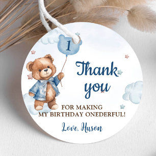 Etiquetas Para Lembrancinhas Primeiro aniversario Balão do Urso Azul