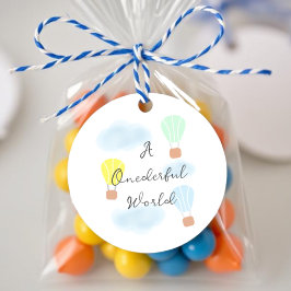 Etiquetas Para Lembrancinhas Primeiro aniversario de Balão de Ar Quente do Mund