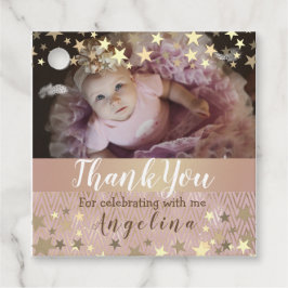 Etiquetas Para Lembrancinhas Primeiro aniversario de Foto em Estrela Dourada ro