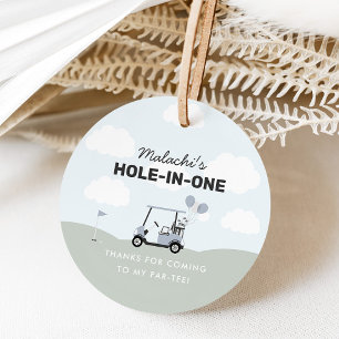 Etiquetas Para Lembrancinhas Primeiro aniversario De Golfe Azul Buraco-Em-Um