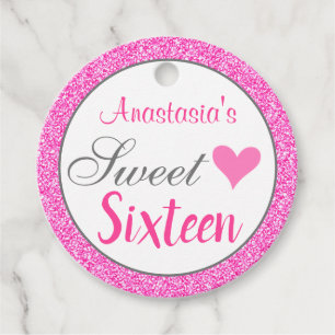 Etiquetas Para Lembrancinhas Princesa Girly Glam Rosa Choque Brilho Sweet Sixte