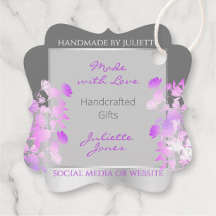 Etiquetas Para Lembrancinhas Produtos Florais Roxos Bonitos Fornecimentos Cinza
