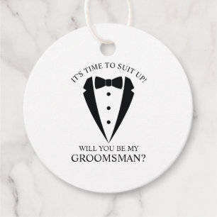 Etiquetas Para Lembrancinhas Proposta de Padrinho de casamento de Terno Tuxedo