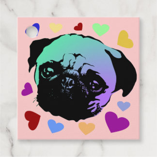 Etiquetas Para Lembrancinhas Pug Puppy Dog PopArt Retro Style