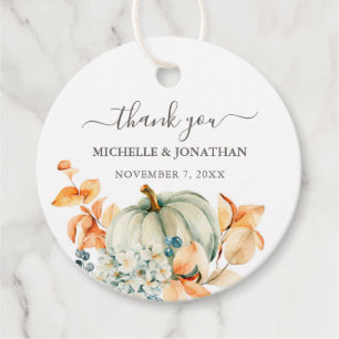 Etiquetas Para Lembrancinhas Pumpkin & Florals em Cores de Queda Marca de Favor