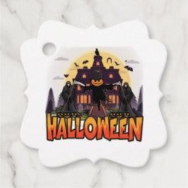 Etiquetas Para Lembrancinhas Pumpkin Scary House, Halloween