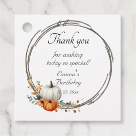 Etiquetas Para Lembrancinhas Pumpkin Wildflower Fall Watercolor Aniversário