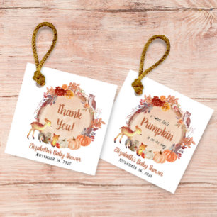 Etiquetas Para Lembrancinhas Pumpkin Woodland Animal Chá de fraldas Obrigado