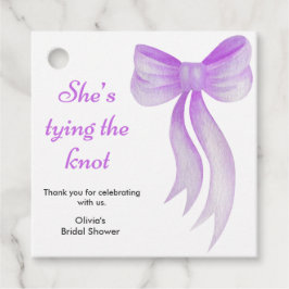 Etiquetas Para Lembrancinhas Purple Bow She's Tying the Knot Bridal Shower  