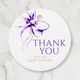 Etiquetas Para Lembrancinhas Purple Bow Thank You Baby Shower