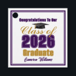 Etiquetas Para Lembrancinhas Purple Gold Class of 2026 Custom Graduation Party<br><div class="desc">Customize your own purple and gold high school Class of 2026 graduate favor tags for a high school or college graduation party. Cool varsity letters for the year on a great custom commemorative keepsake for seniors.</div>