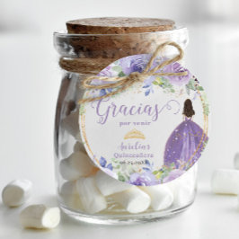 Etiquetas Para Lembrancinhas Purple Lilac Floral Quinceañera Princess