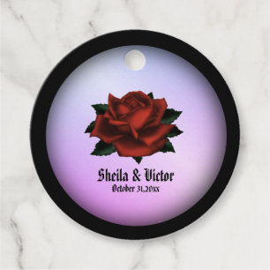 Etiquetas Para Lembrancinhas Púrpura Personalizada de Casamento Gótico rosa v