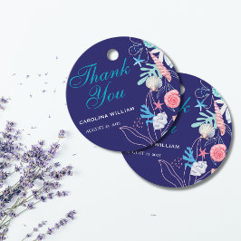 Etiquetas Para Lembrancinhas Púrpura uma pérola sob o chá de fraldas do mar