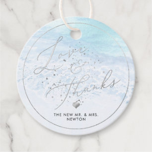 Etiquetas Para Lembrancinhas PxDezines Crystal Blue Shoreline, Praia Obrigado