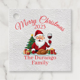 Etiquetas Para Lembrancinhas Quadrado de Natal Personalizável do Papai Noel Fel