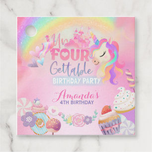 Etiquetas Para Lembrancinhas Quatro Rosquinha infeliz e doce 4º aniversário