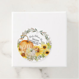 Etiquetas Para Lembrancinhas Queda de Autumn Pumpkins n Sunflower Chá de fralda