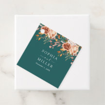 Queda do Teal Watercolor Terracotta Casamento Flor