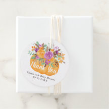 Queda Floral Pequeno obrigado de água de abóbora