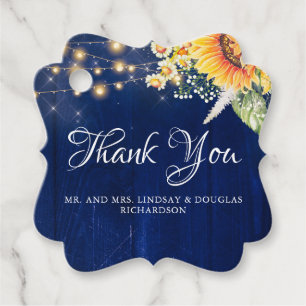 Etiquetas Para Lembrancinhas Queda rústica dos azuis marinhos dos girassóis e