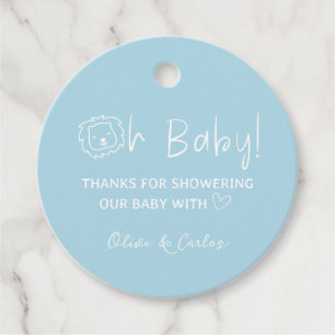 Etiquetas Para Lembrancinhas Querida Leão e Coração Obrigado Chá de fraldas