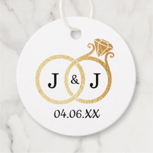 Etiquetas Para Lembrancinhas Quic Faux Gold Foil Monogramas Casamentos