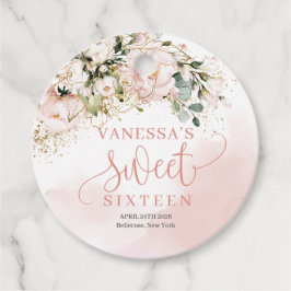 Etiquetas Para Lembrancinhas Quic watercolor flores blush dourado doce 16º
