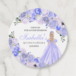 Etiquetas Para Lembrancinhas Quinceanera Floral Azul Periwinkle