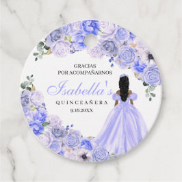 Etiquetas Para Lembrancinhas Quinceanera Floral Azul Periwinkle