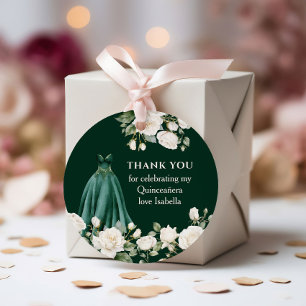 Etiquetas Para Lembrancinhas Quinceanera Princess Dress Emerald Green Floral