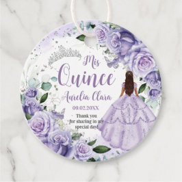 Etiquetas Para Lembrancinhas Quinceañera Purple Rosa Floral Prata Princesa