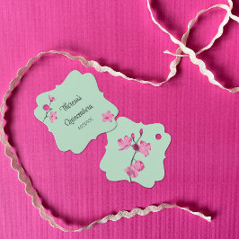 Etiquetas Para Lembrancinhas Quinceanera Rosa e Mint Green Cherry Blossom