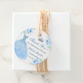 Etiquetas Para Lembrancinhas Quinceanera Silver Blue Floral