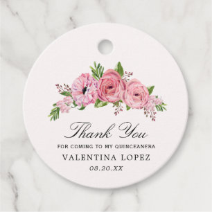 Etiquetas Para Lembrancinhas Quinto Plástico Rosa Russo Boho Obrigado