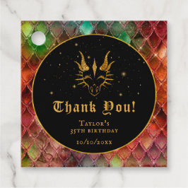 Etiquetas Para Lembrancinhas Rainbow Dragon Escala Dourado Aniversário Obrigado