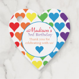 Etiquetas Para Lembrancinhas Rainbow Hearts Birthday