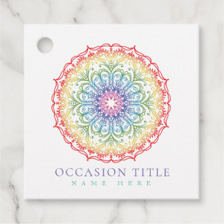 Etiquetas Para Lembrancinhas Rainbow Ombre Gradation Mandala Damas Na moda