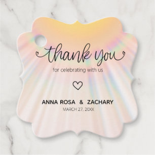 Etiquetas Para Lembrancinhas *~* Rainbow Sunbeams Hearts Obrigado Casamento
