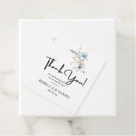 Etiquetas Para Lembrancinhas ramalhete de flores em aquarela azul empoeirado rú