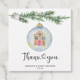 Etiquetas Para Lembrancinhas Ramificação de inverno - obrigado do chá de fralda