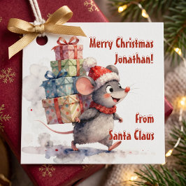 Etiquetas Para Lembrancinhas Rato Caprichoso Aquarela Do Papai Noel Natal Crian